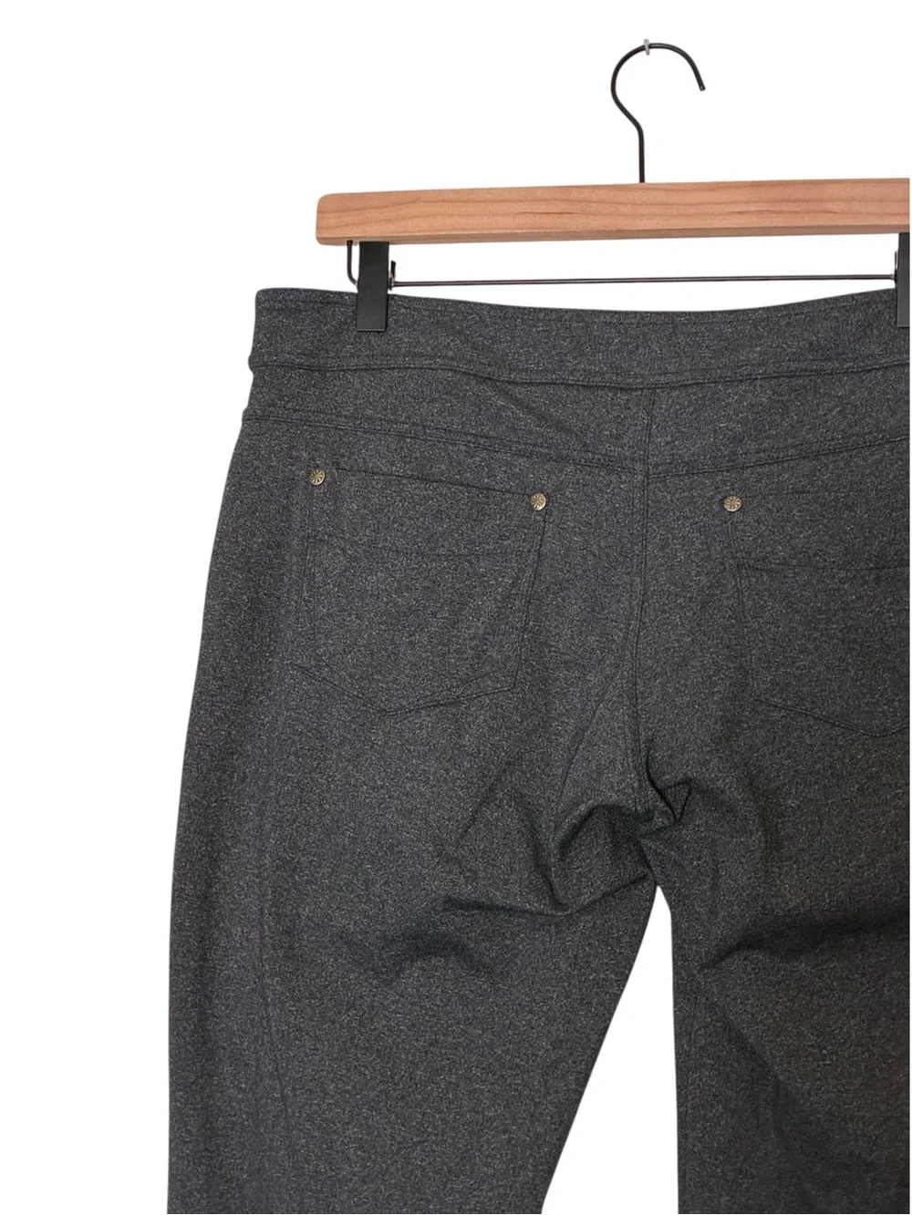 Athleta | Gray 2000’s Mid Rise flare stretch leggings yoga pants size LP